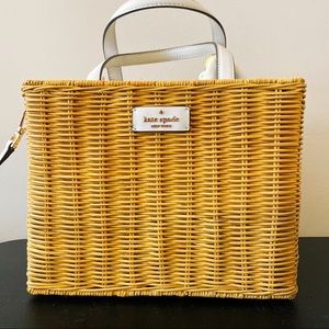 Kate Spade Sam Wicker Lemon Zest Medium Satchel